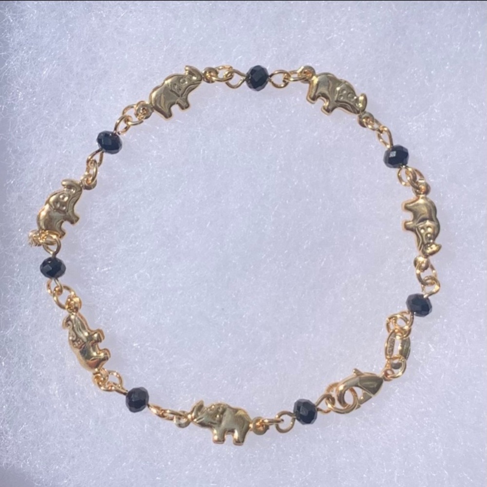 Elephant and Black Onyx Bracelet